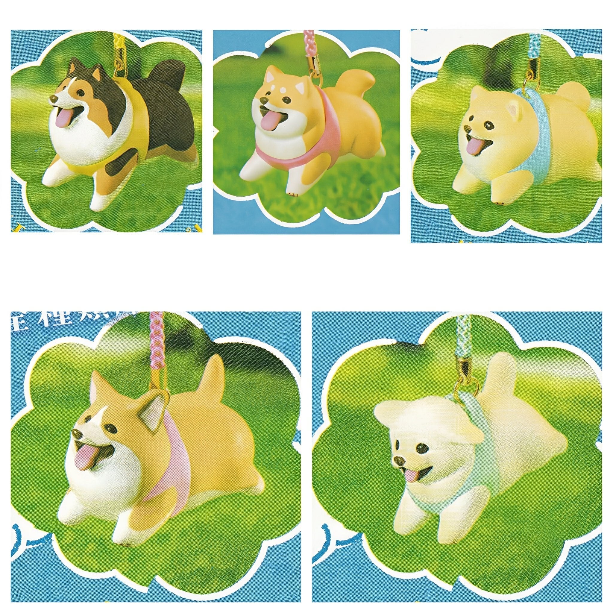 フルコンプ】 もっちり フライングわんこストラップ 【全5種セット