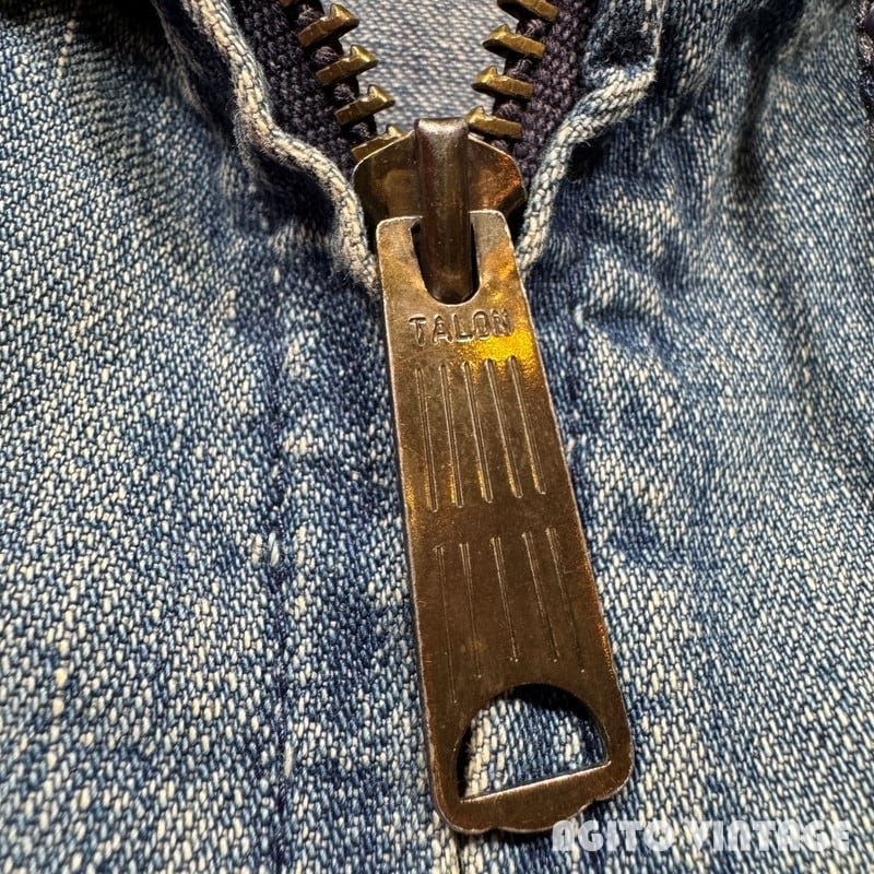 Lee ヴィンテージ　ツナギ　TALONジップ　M 70's Lee リー ジップアップデニムパーカー ライトオンスデニム TALON