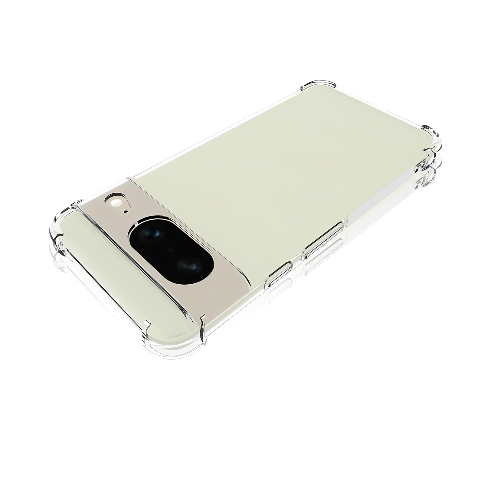 Google Pixel 8 ケースクリア TPU 薄型 軽量 Pixel 8 対応カバー 全透明 黄変防止 レンズ保護 指紋防止 ストラップホール付き 防塵 一体型 ワイヤレス充電対応 人気 携帯カバー
