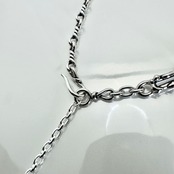 OPEN CROSS & TWIST CHAIN NECKLACE with PADLOCK / オープンクロス＆ツイストチェーンネックレス ウィズパドロック