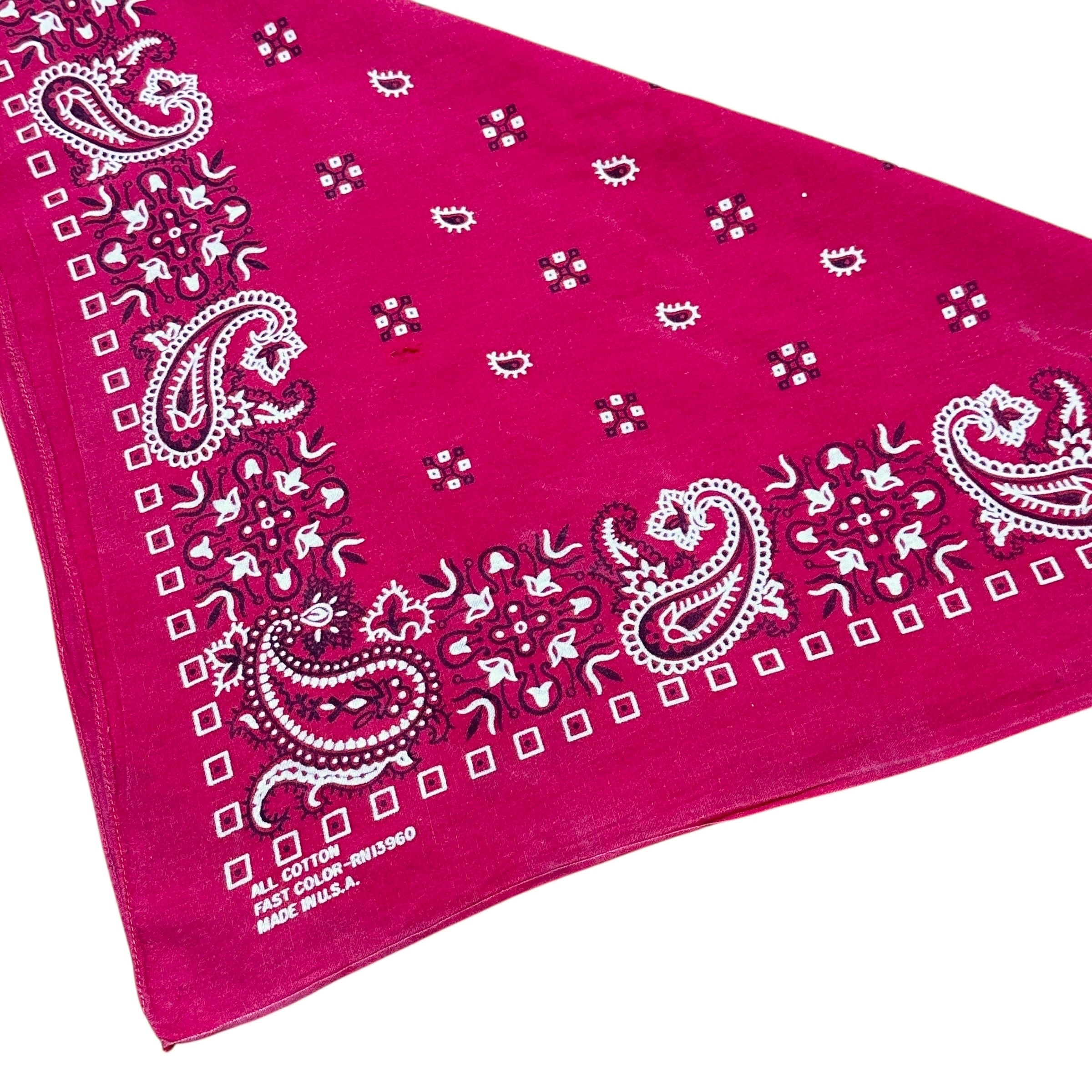 60s ヴィンテージ FAST COLOR ペイズリー コットン バンダナ 赤 | 木田八