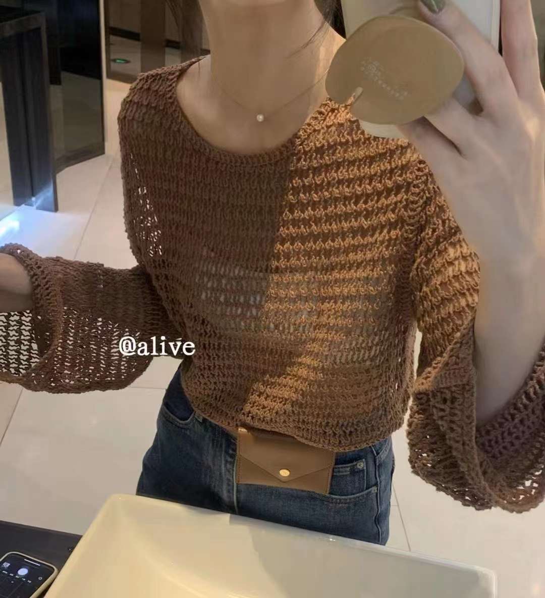 鍵編み トップス　AJ22231-037