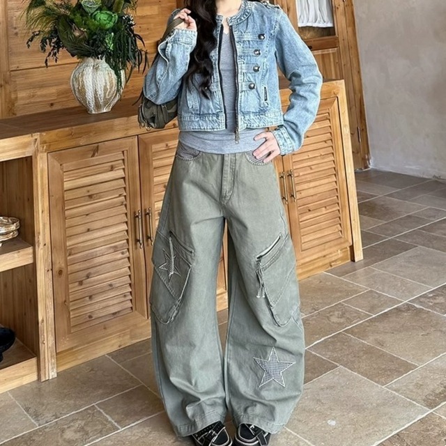 ノーカラークロップドナポレオンデニムジャケット 2col R02714