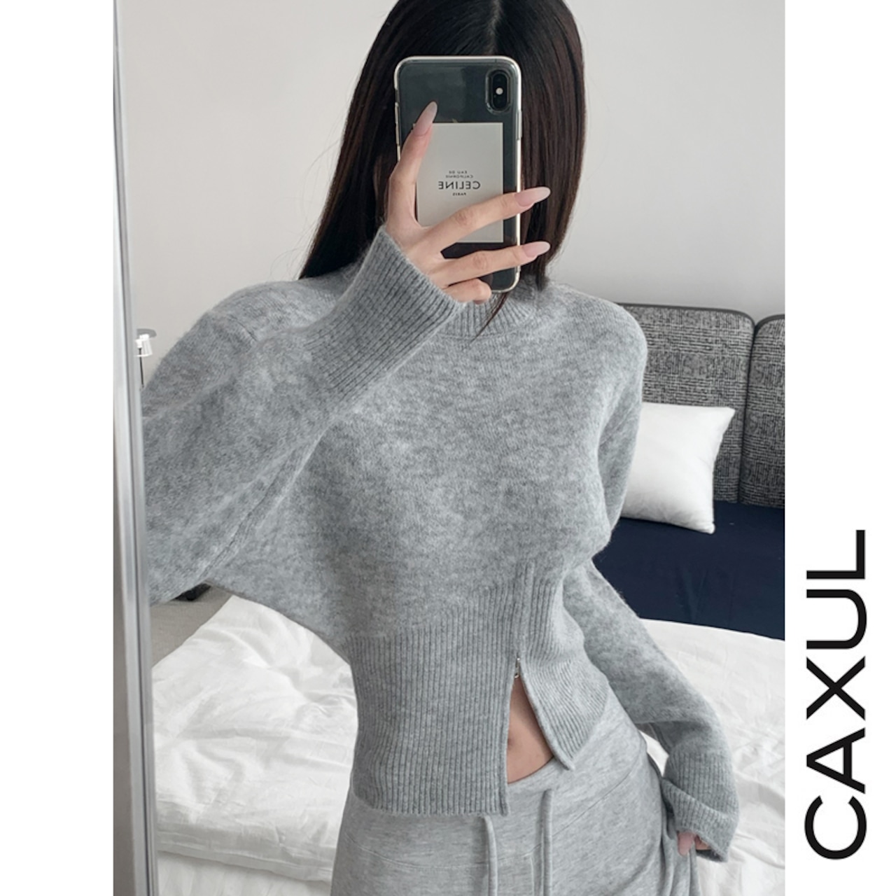 Zip Hem Knit Pullover/3color
