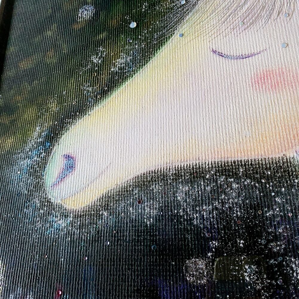 一点物原画》馬の絵【幸運を運ぶ白馬】ヒーリングアート エネルギーの