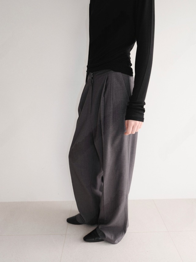 Wide Leg Pleated Slacks