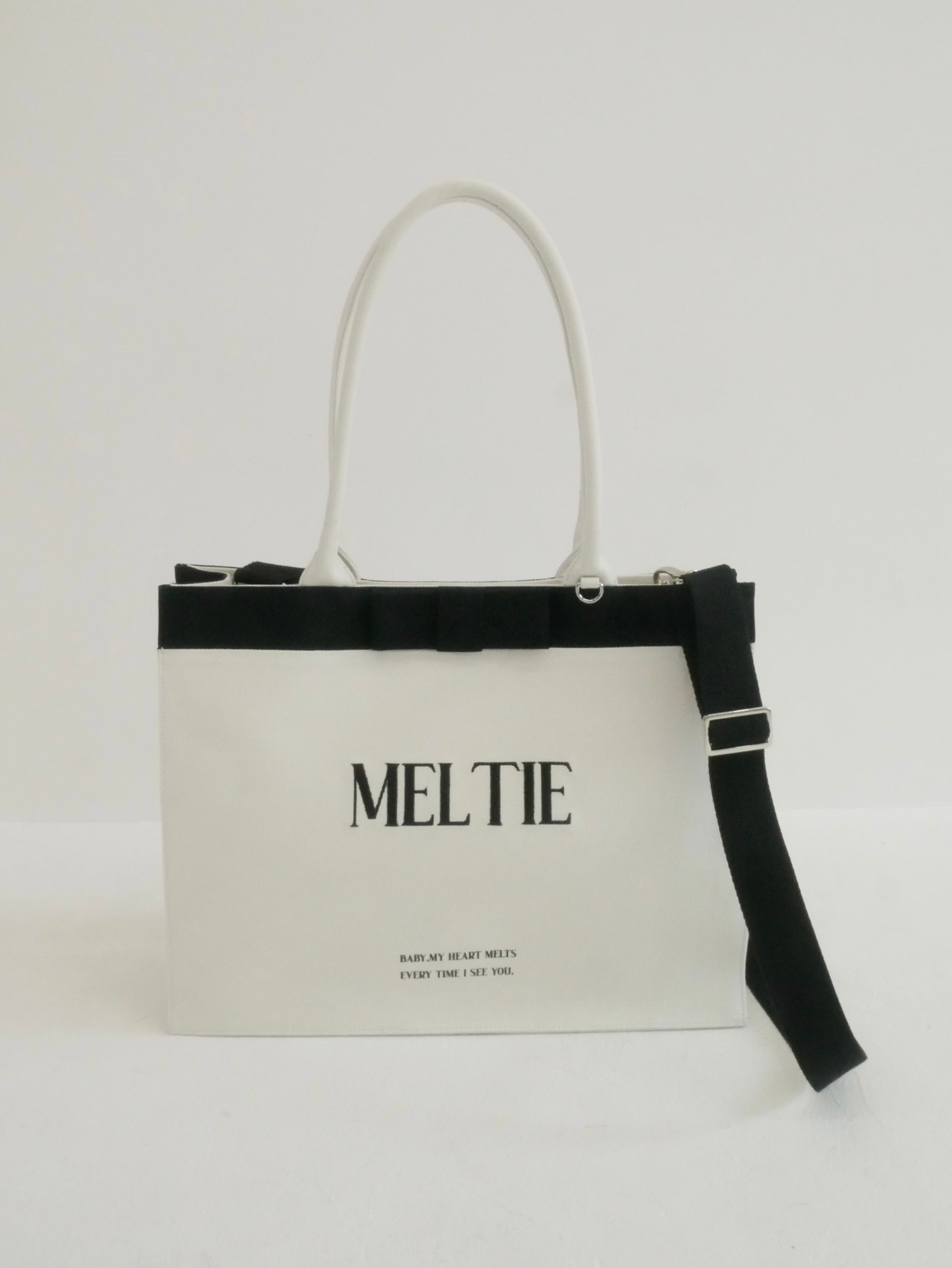 ribbon canvas tote bag〈LARGE〉 | meltie