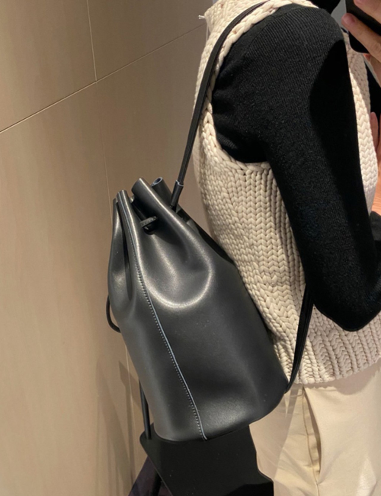 【カーフスキン100%】Bottle Calf-skin  Bag(パウチ付)_2colors