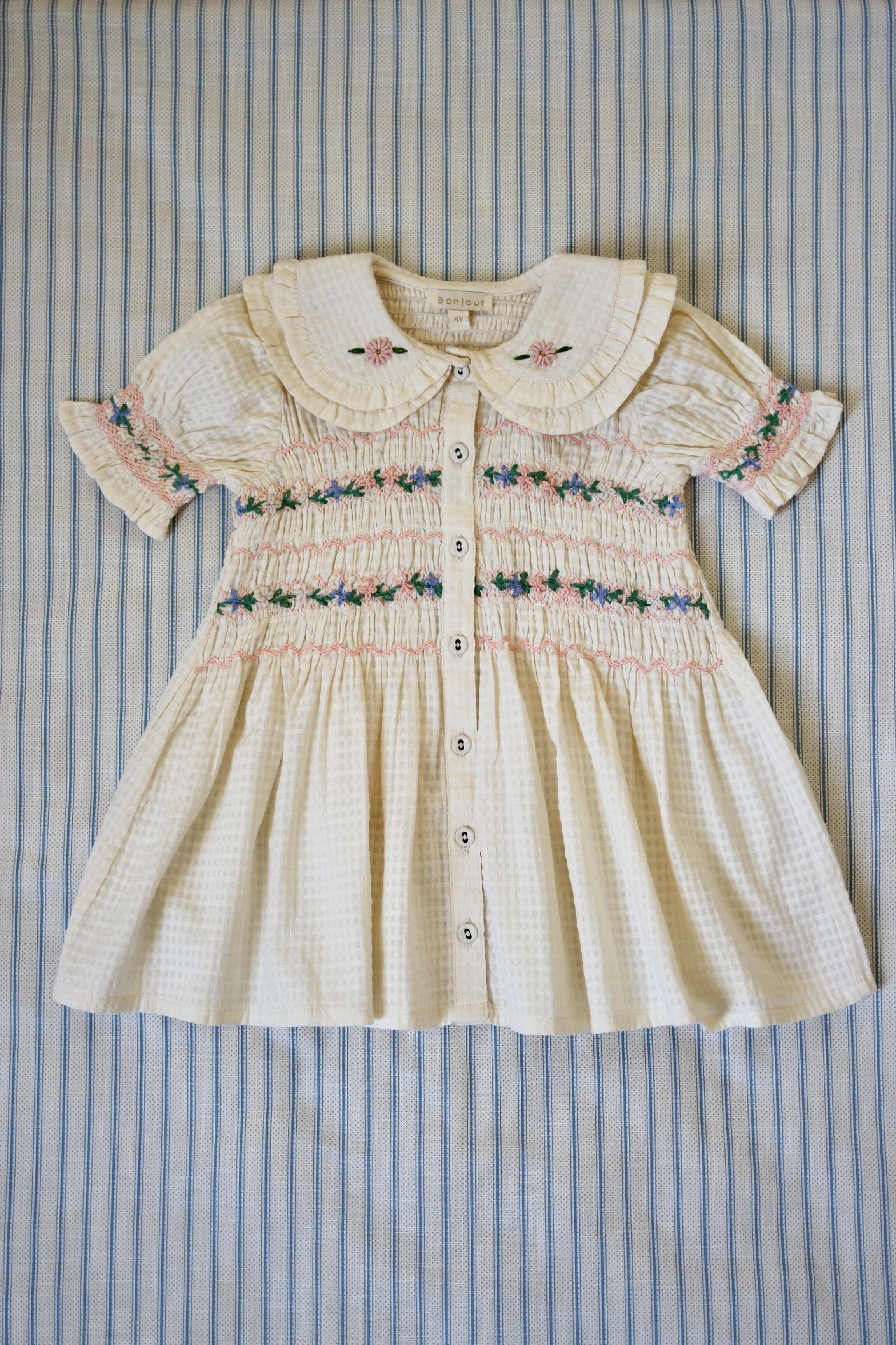 BONJOUR DIARY ROMANTIC TUNIQUE Natural organic cotton check voile 