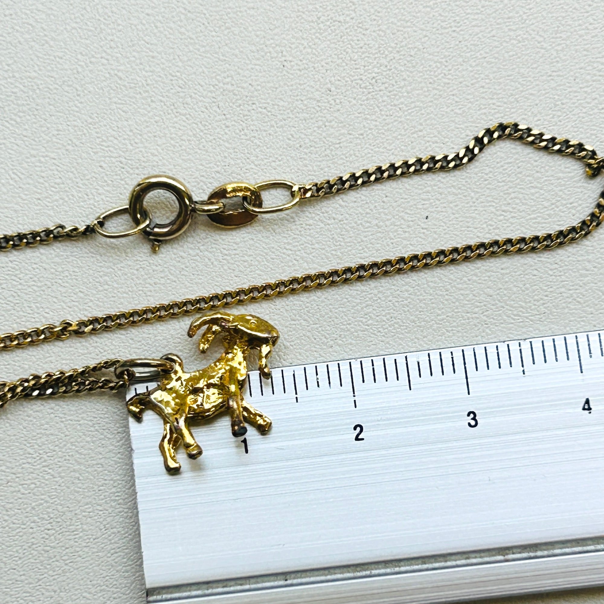 フランス山羊チャーム シルバーGPチェーンネックレス（37.5cm） | Milo