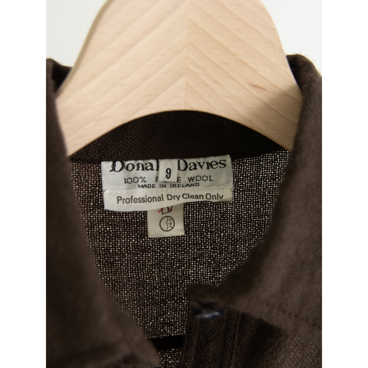 【DONALD DAVIES】Made in Ireland 70-80's 100% Wool Woven Shirt（アイルランド製 ウールシャツ ブラウス）