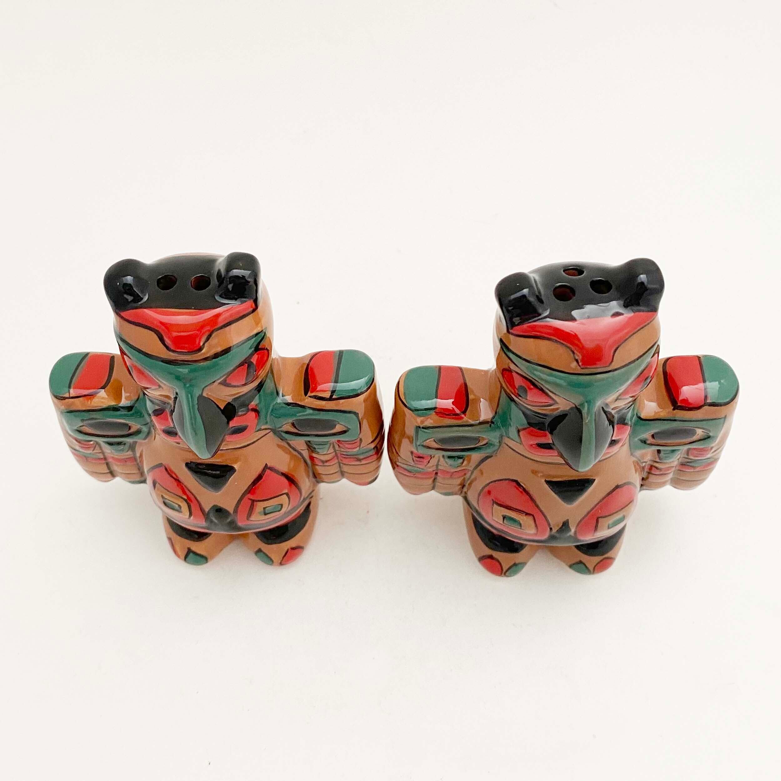 トーテムポール・ソルト＆ペッパー（陶器カラフル）