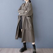オーバーサイズ ロング トレンチ コート  00285