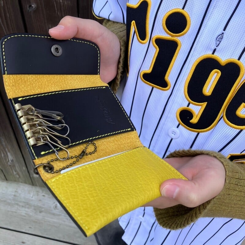 阪神タイガース×兵庫ジビエレザー】兵庫県産鹿革5連キーケース