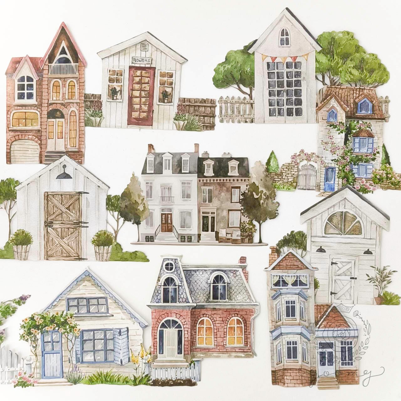 【再入荷】フレークシール HOUSES2 <S874>