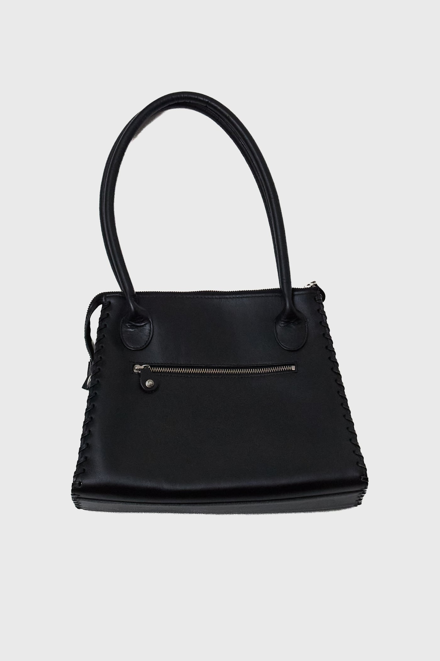 KATHARINE HAMNETT LONDON BLACK LEATHER BAG