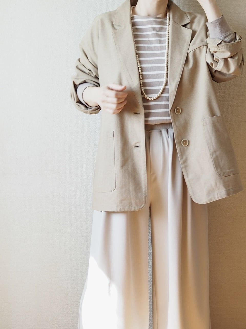 テーラードジャケット <ベージュ>