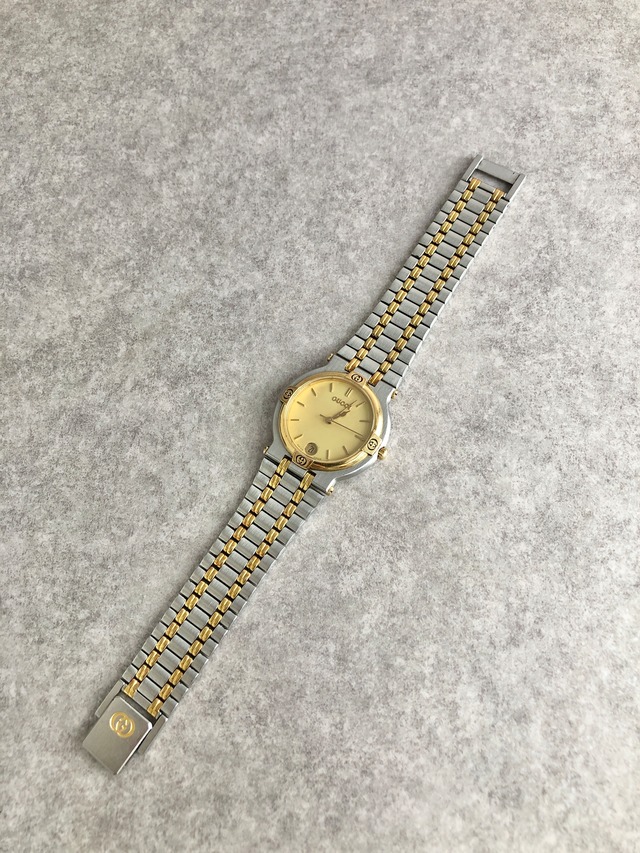 GUCCI グッチ 腕時計 シルバー ゴールド ステンレススチール クウォーツ 9000M vintage ヴィンテージ オールド cevwsn