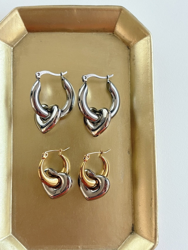 Chunky Hoop  heart pierce