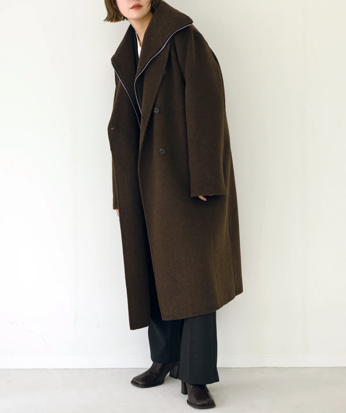 HERENCIA 】Structured Double Wool Coat | valance 福井｜レディース
