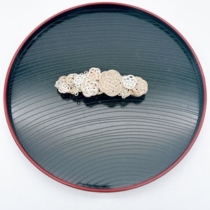 水引バレッタ　純朴（じゅんぼく）　ベージュ　大人かわいい