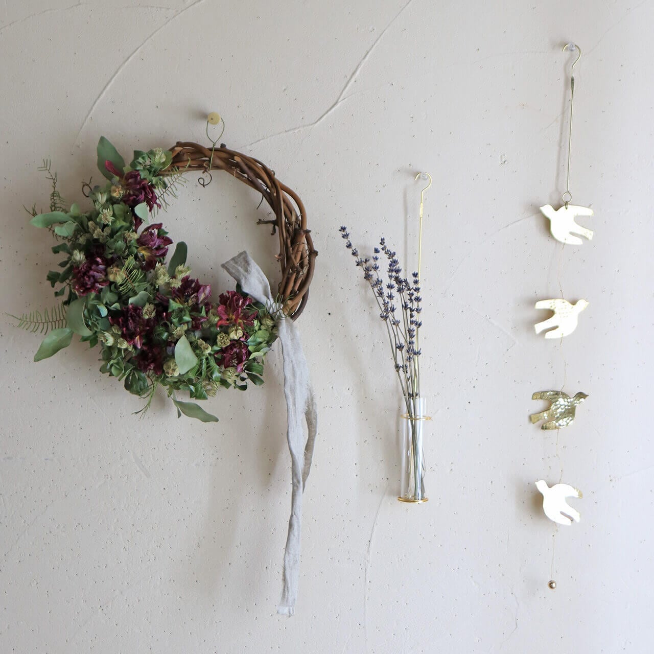 in bloom ブラスハンギング ガーランド バード / 真鍮製の優しい