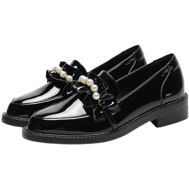 【34-40】Pearl frilled loafers　M183