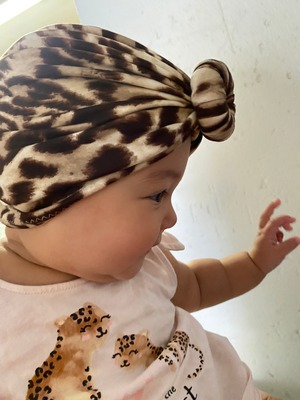 donut turban (leopard brown) ドーナツターバン　ヒョウ柄ブラウン