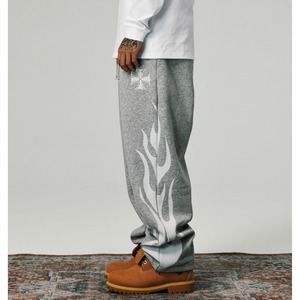 【DRIP6378】SWFI Flame Design Casual Sweat Pants