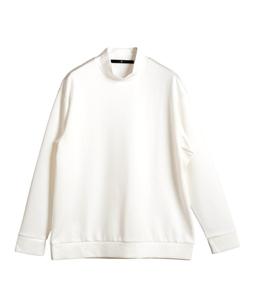 Mock Neck Smooth L/S T-shirts　White
