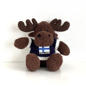 【NORDIC SOUVENIR】ムースぬいぐるみ13cm・フィンランドロゴセーター