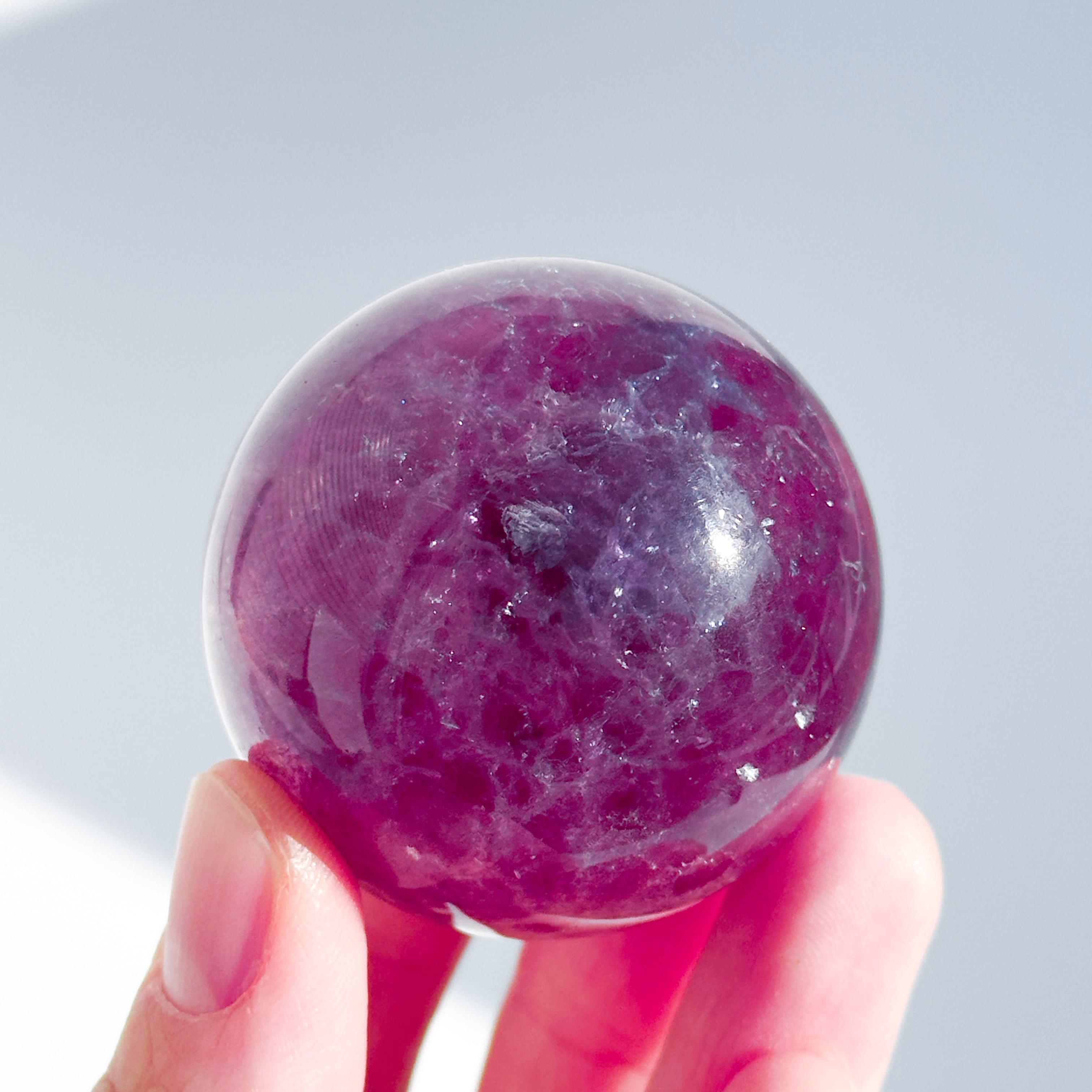 パープルフローライト スフィア（丸玉）14◇Purple Fluorite Sphere