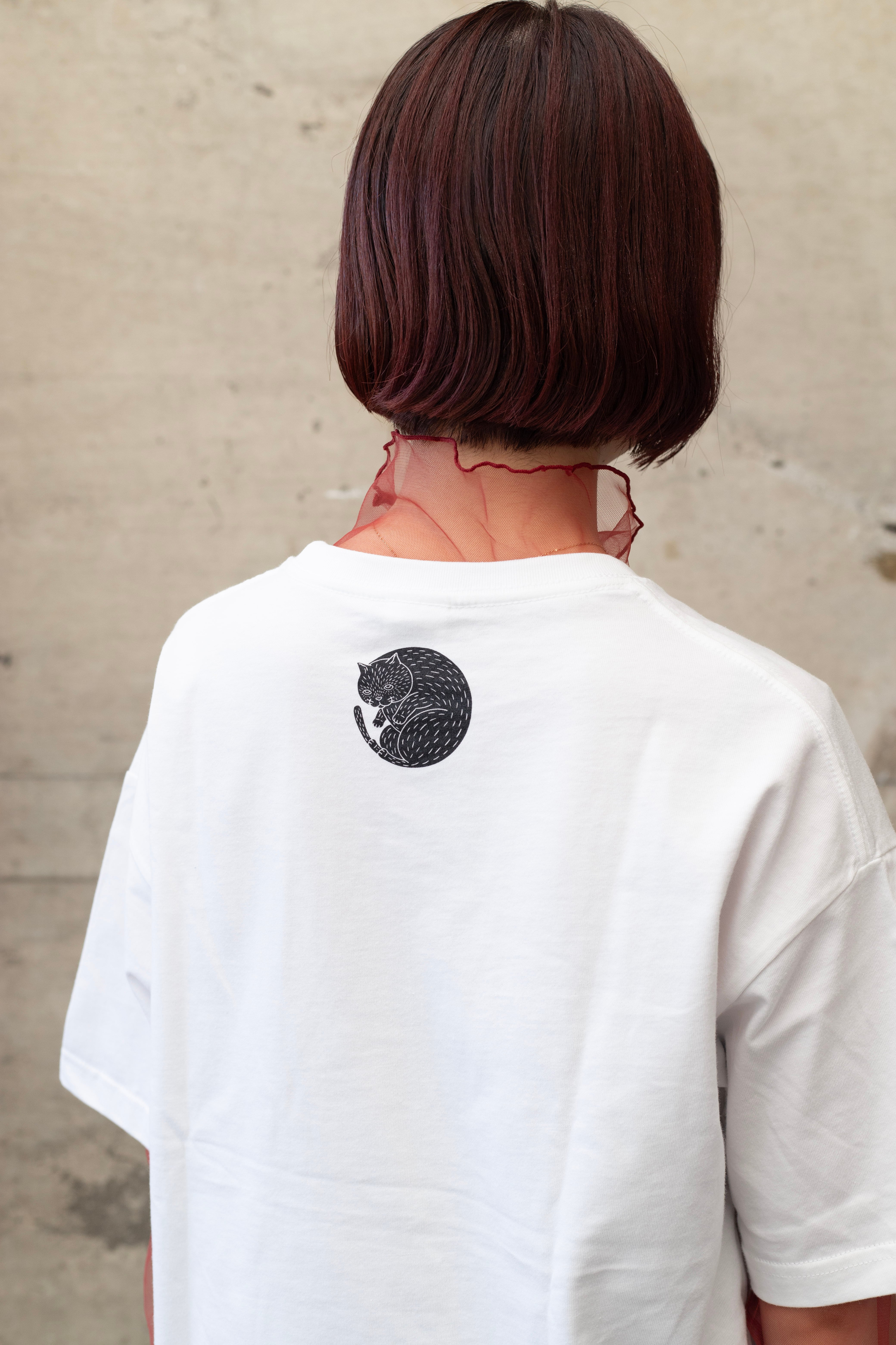 山猫オリジナルTシャツ/立ち猫【ホワイト】 | 山猫瓶詰研究所