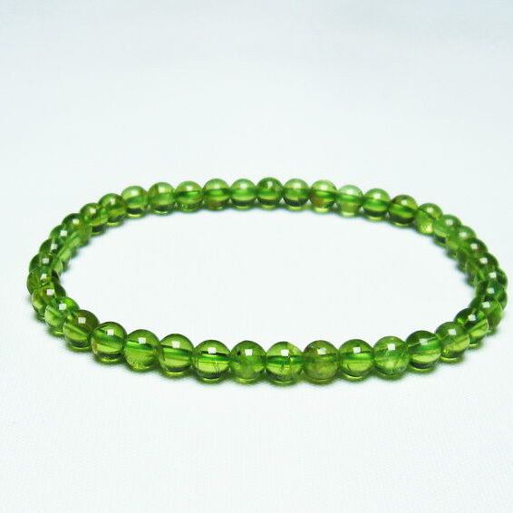 ペリドット ブレスレット 5mm 一点物 8月の誕生石 カンラン石 Peridot Bracelet メール便送料無料 [M便 1/10] 111-21859