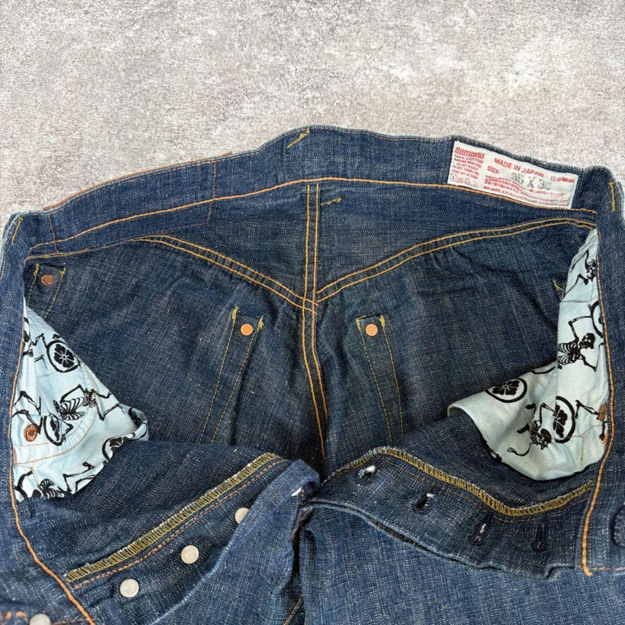 美品 EVISU 大黒 濃紺 ジーンズ デニム 白カモメ インディゴ W35 
