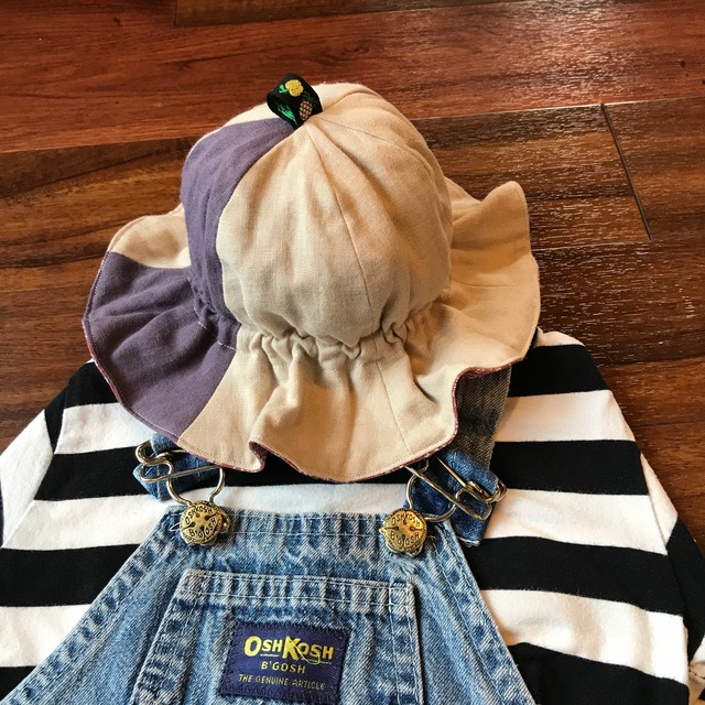 ベビーsサイズ 新生児 約生後6ヶ月頃 ベビーチューリップハット リバーシブル ハンドメイド 帽子 赤ちゃん テノモノ