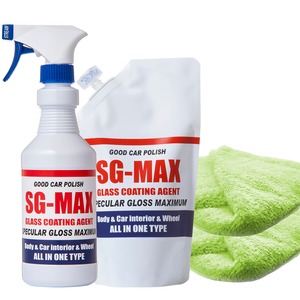 ガラスコーティング SG-MAX 1本400ml 詰め替え400ml 専用クロス2枚セット　 プリウス アクア アルファード ベルファイア ヴェルファイア ノート セレナ 車 バイク スマホ iphone アイフォン コーティング剤 水回りスノーボード ワックス 洗面台 トイレ 墓石 シンク