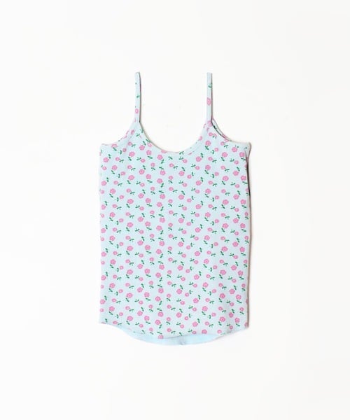 新品タグ付き　HOLIDAY SUPER RIB TOP FLOWER ブルー HOLIDAY】 super rib camisole (flower / blue） | olaf