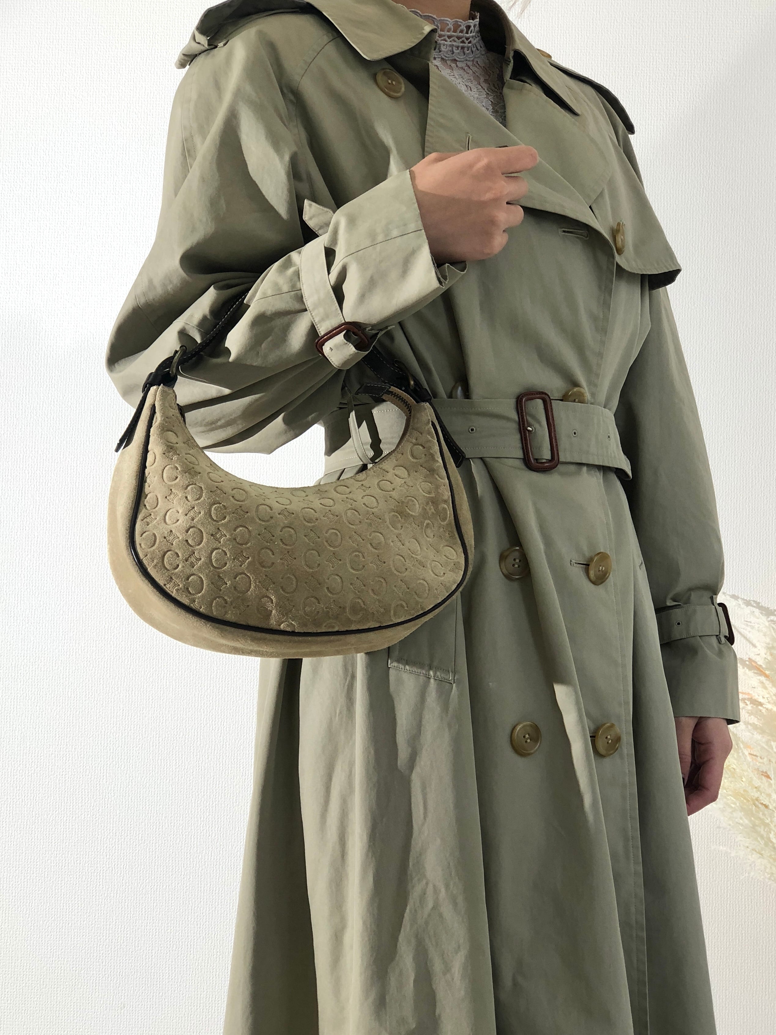 日本直送 名牌中古包 】CELINE セリーヌ Cマカダム スエード AVA 