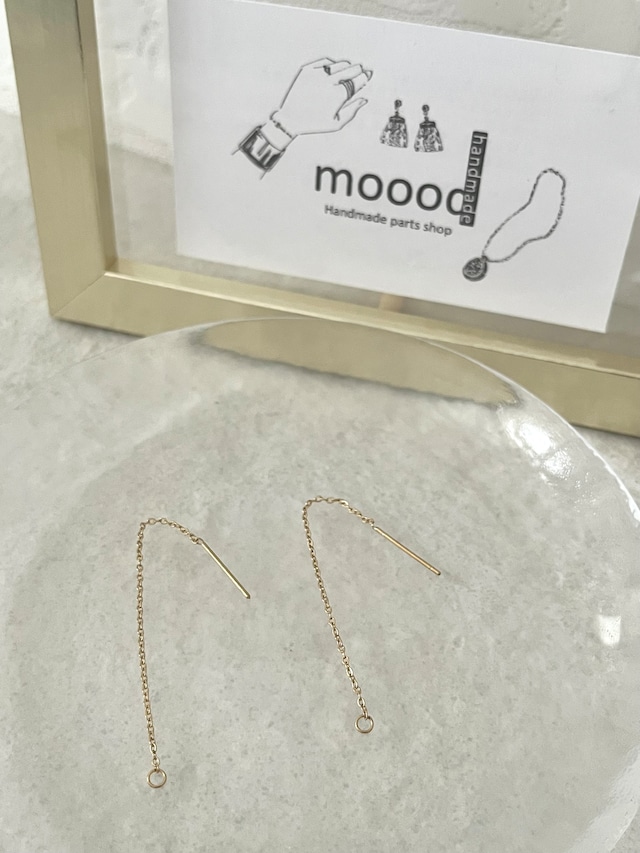 【2ペア】8cmステンレス製ゴールドアメリカンピアス/パーツ/サークル