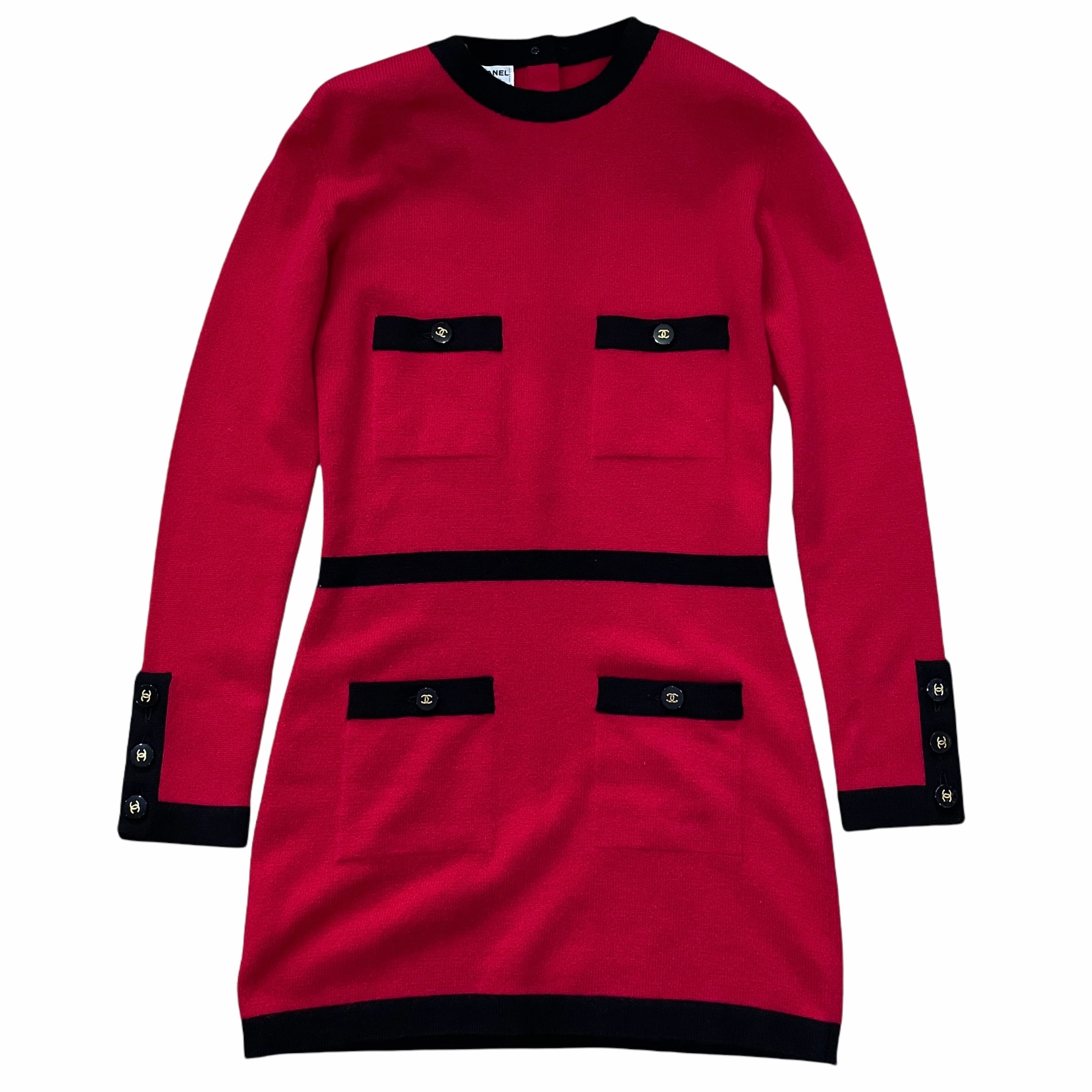 CHANEL シャネル ニットワンピース ロングニット レッド