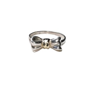 TIFFANY silver × k18 ring " ribbon "