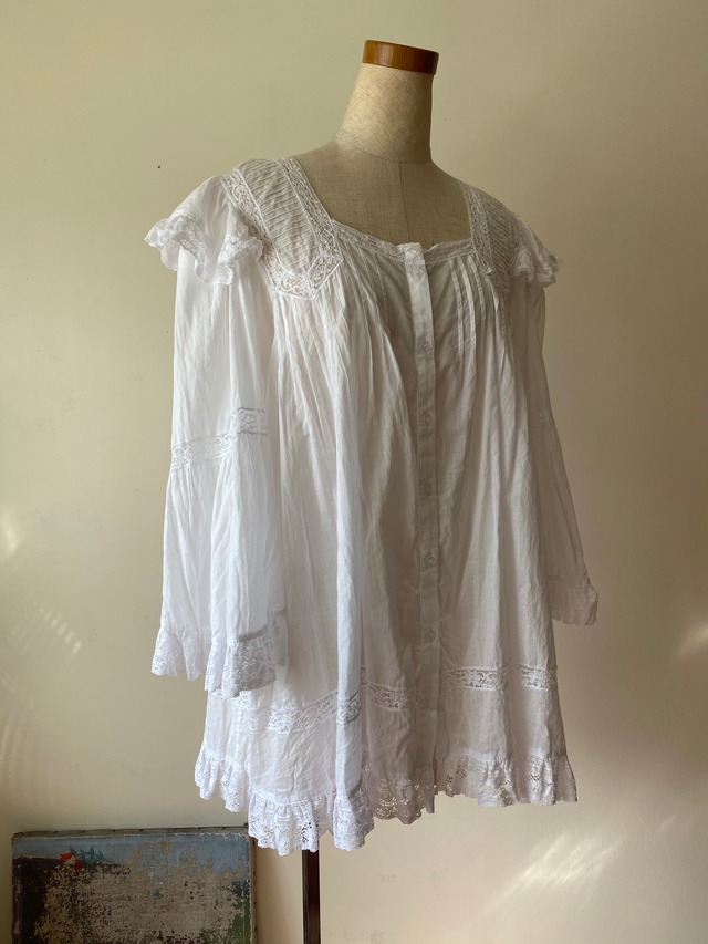 1920s Antique Cotton Lace Blouse