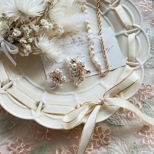 【1個】期間限定予約販売♪リボントレイ オフホワイトリボン