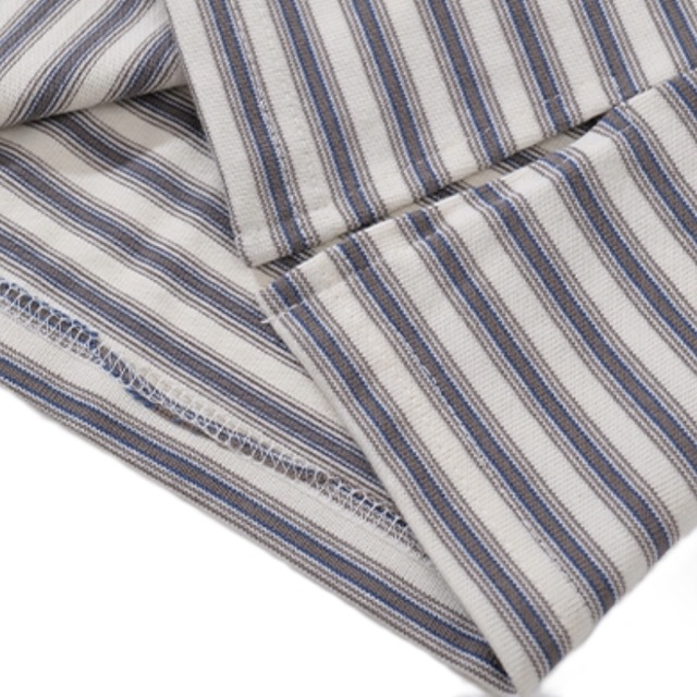 neck color point border long tee　ネックカラーポイントボーダーロングティー　J1544