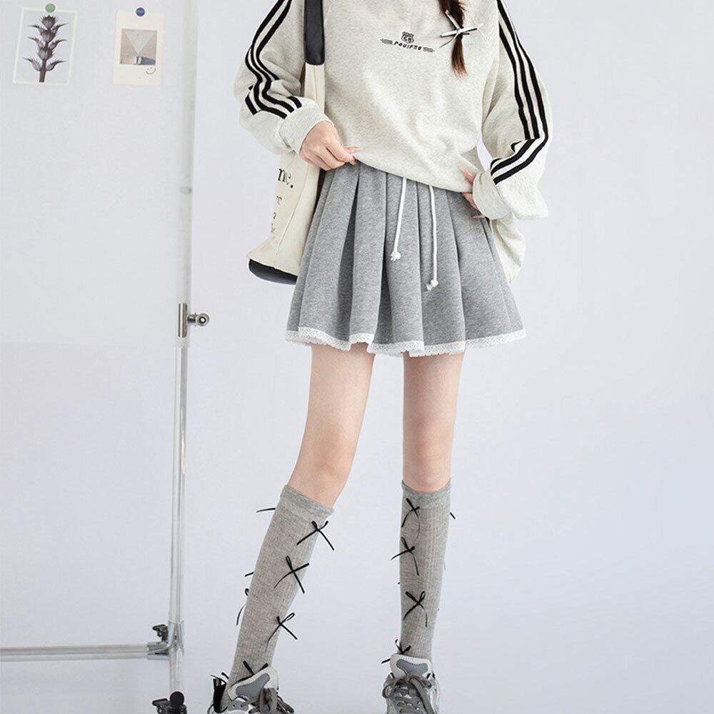 【送料無料】 スウェット プリーツ スカート レディース 春秋 韓国 ミニスカート 大人 かわいい きれいめ カジュアル おしゃれ ゆったり リラックス 大人可愛い 大人女子