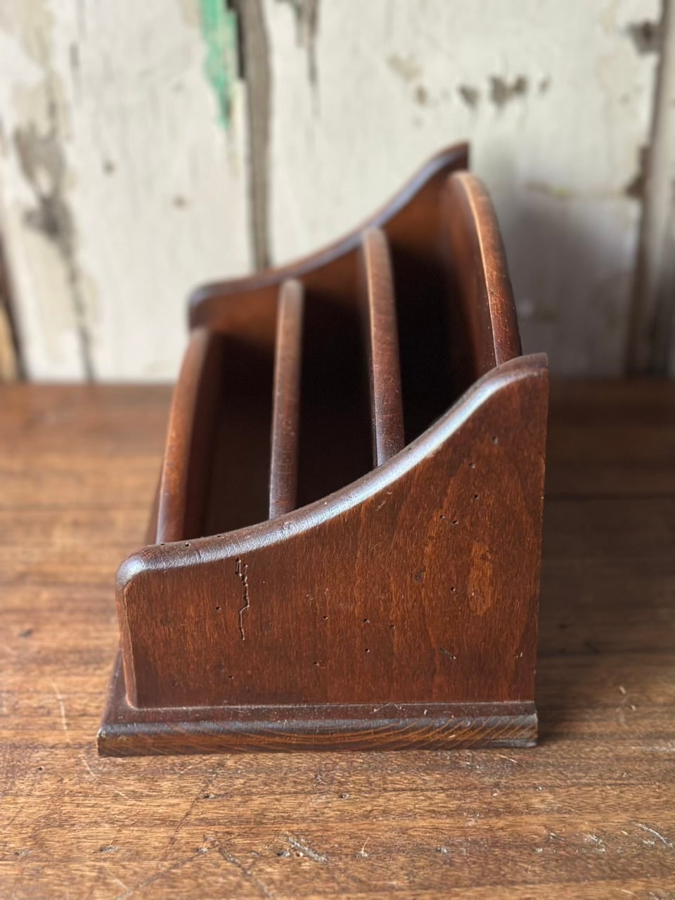 木製レターラック ブラウン 書類ケース | Brocante de La Cocotte