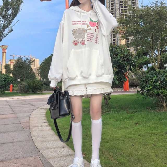 全3色 ラビットパーカー うさぎ うさ耳 ウサ耳 パーカー ロリータ ナチュロリ ナチュラルロリータ ファッション レディース ロング ロング丈 長袖 チュニック丈 セットアップやパンツドレスなど二次会ドレスに合う海外ファッションサイト Urubei