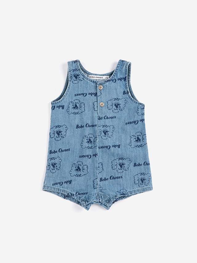送料無料 BOBO CHOSES/Pickles The Dog all over denim playsuit