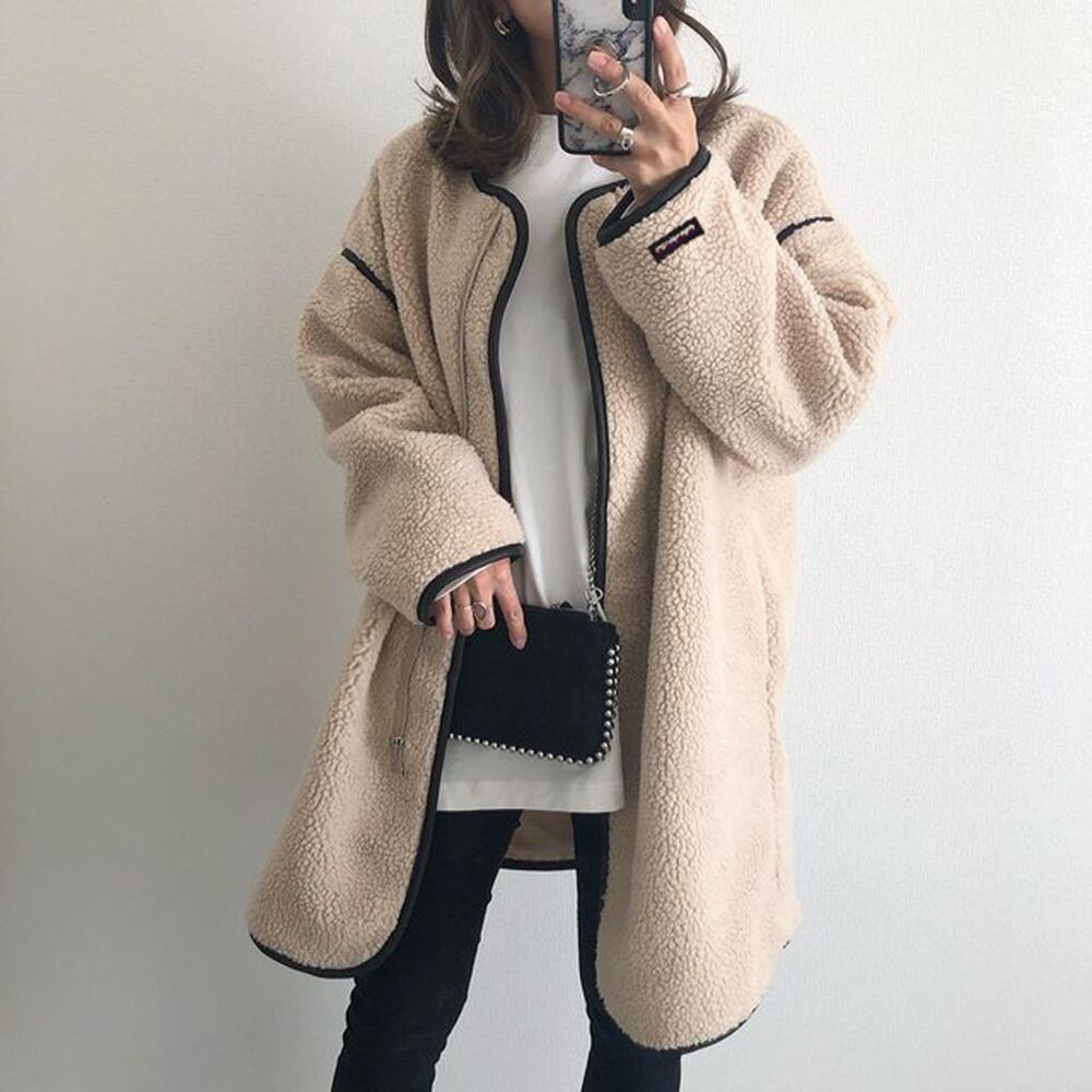 新品】オーバーサイズ 擦れ合っ ロング ボアコートS